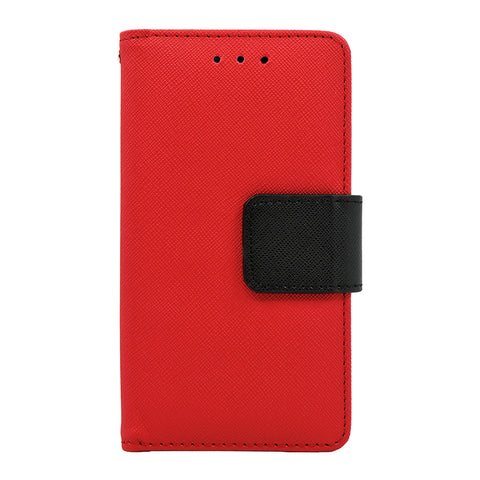 Samsung Galaxy S7 Edge Folio Cover with Credit Card ID Holders Leather Wallet Pouch Case Cover Red