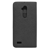 ZTE Max XL / N9560 Folio Cover with Credit Card ID Holders Leather Wallet Pouch Case Cover Black