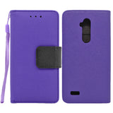 ZTE Max XL / N9560 Folio Cover with Credit Card ID Holders Leather Wallet Pouch Case Cover Purple