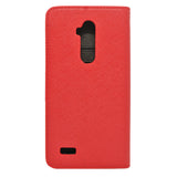 ZTE Max XL / N9560 Folio Cover with Credit Card ID Holders Leather Wallet Pouch Case Cover Red
