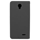 ZTE Prestige 2 / N9136 Folio Cover with Credit Card ID Holders Leather Wallet Pouch Case Cover Black