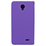 ZTE Prestige 2 / N9136 Folio Cover with Credit Card ID Holders Leather Wallet Pouch Case Cover Purple