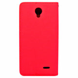 ZTE Prestige 2 / N9136 Folio Cover with Credit Card ID Holders Leather Wallet Pouch Case Cover Red