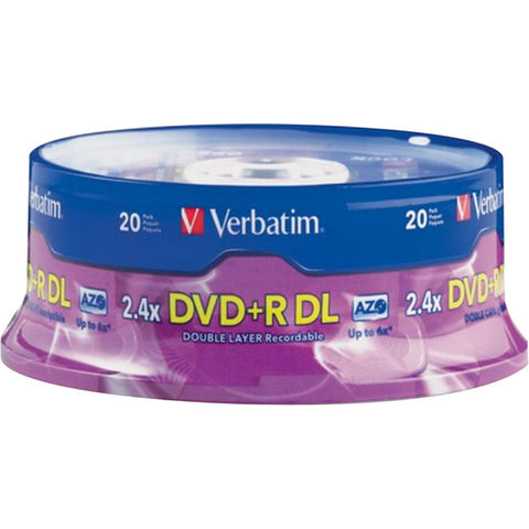 20PK DVD+R DL 8.5GB 8X WITH