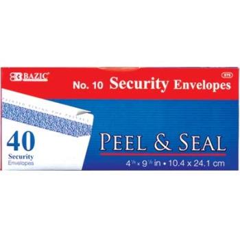 BAZIC #10 Self-Seal Security Envelope (40/Pack) Case Pack 24