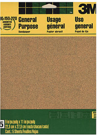 3M Sandpaper - Assorted Grit Case Pack 4