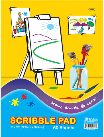 BAZIC 50 Ct. 9" X 12" Scribble Pad Case Pack 48
