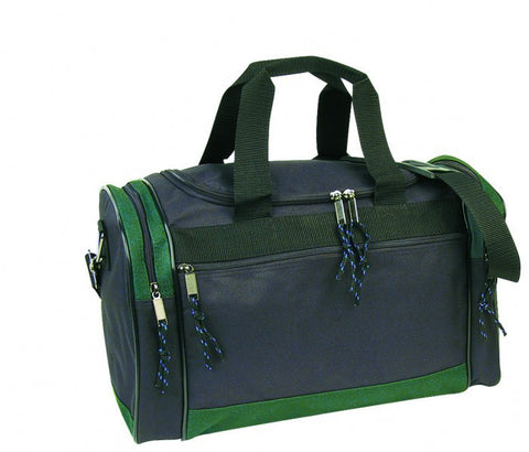600D Poly 17" Duffel Bag - Black/Dark Green Case Pack 24