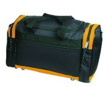 600D Poly 17" Duffel Bag - Black/Gold Case Pack 24
