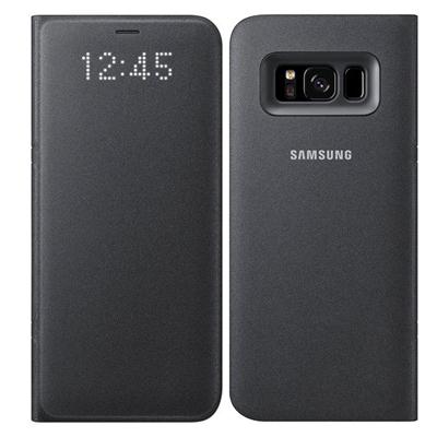 Glxy S8 Plu LED WalletCvr Blk