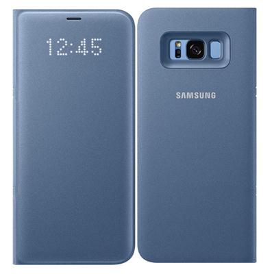 Glxy S8 Plu LED WalletCvr Blu