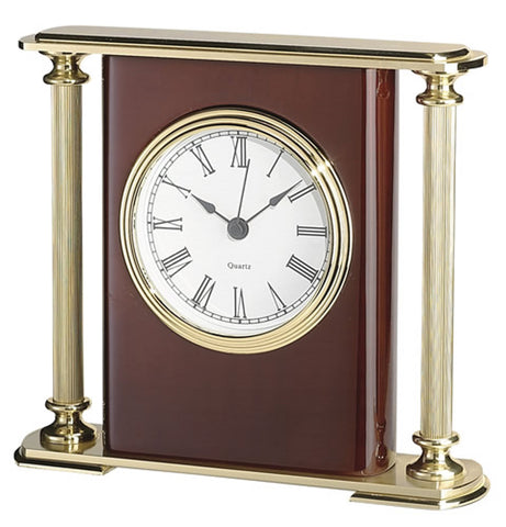 All Brass Wooden Desk Clock