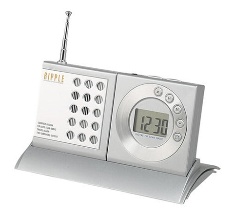 Metal Radio With Desk Clock