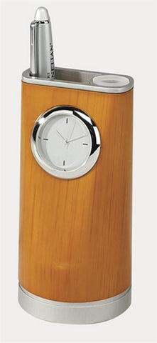 Vase Pen Holder With Desk Clock
