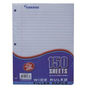 Filler Paper Wide Ruled - 150 Sheets Case Pack 24