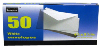 White Mailing Envelopes - #10 - 50 count/Box Case Pack 24