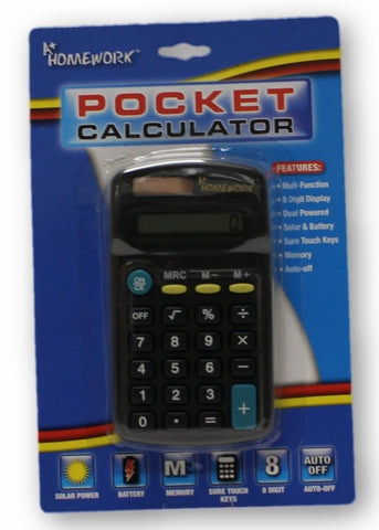 Pocket Calculator Multi Function 8 Digit Display Case Pack 48