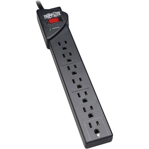 7 OUTLET SURGE PROTECTOR BLACK
