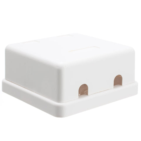 Blank Surface Mount Box for Keystones, 2 Hole, White