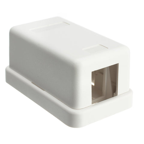 Blank Surface Mount Box for Keystones, 1 Hole, White