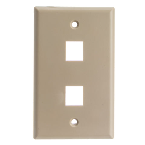 Cable Wholesale Wall Plate, 2 Hole for keystone Jack