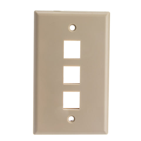 Cable Wholesale Wall Plate, 3 Hole for keystone Jack