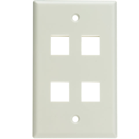 Cable Wholesale Wall Plate,4 Hole for keystone Jack , White