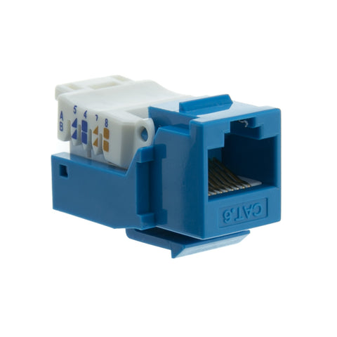 Cat 6 Keystone Jack, Blue, Toolless, RJ45 Female