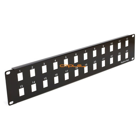 Cmple Blank Keystone Patch Panel, 24 port, 19" x 2U