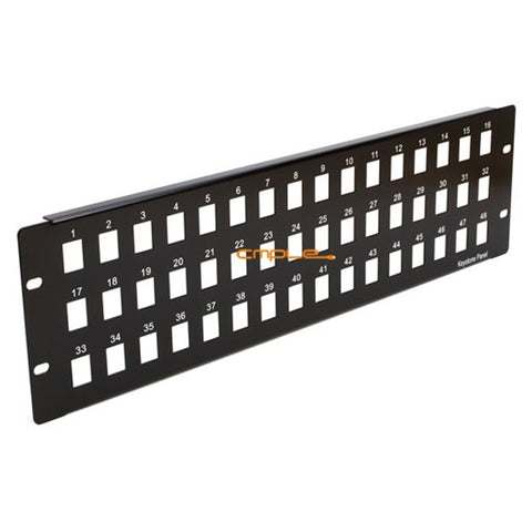 Cmple Blank Keystone Patch Panel, 48 port, 19" x 3U