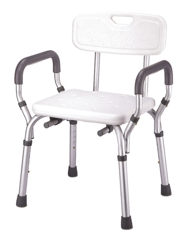 Molded Shower Bench with Arms & Back