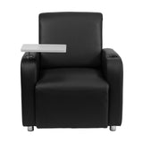 Flash Furniture Black Leather Guest Chair with Tablet Arm, Chrome Legs and Cup Holder [BT-8217-BK-GG]