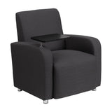 Flash Furniture Gray Fabric Guest Chair with Tablet Arm and Chrome Legs [BT-8217-GY-GG]