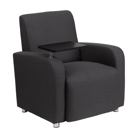 Flash Furniture Gray Fabric Guest Chair with Tablet Arm and Chrome Legs [BT-8217-GY-GG]