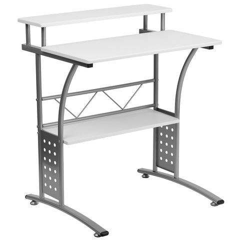 Clifton White Computer Desk [NAN-CLIFTON-WH-GG]