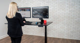 Luxor 60" Electric Standing Desk with Black Frame and Black Oak Top