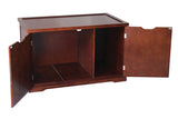 Merry Products Cat Washroom Bench in Walnut With Removable partition Wall