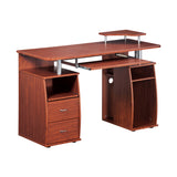Techni Mobili Dual Pedestal Computer Desk Mahogany