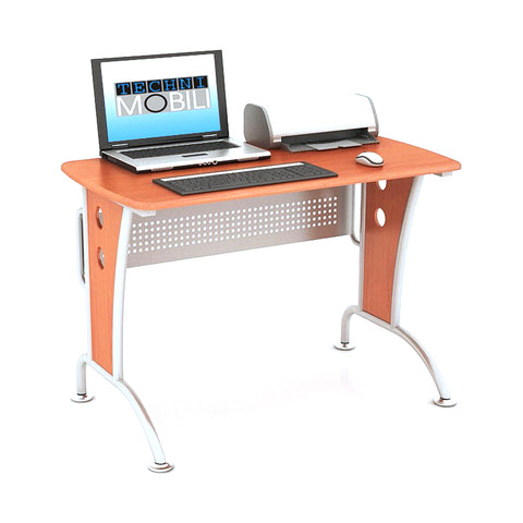 Techni Mobili Computer Desk with CPU Caddy Dark Honey
