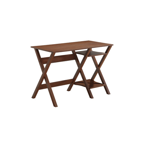 Techni Mobili Stylish Workstation with Side Shelves Oak