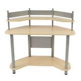 Calico Designs Study Corner Desk - Silver With Maple