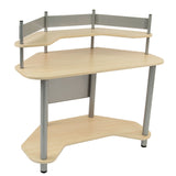 Calico Designs Study Corner Desk - Silver With Maple