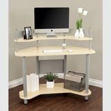 Calico Designs Study Corner Desk - Silver With Maple