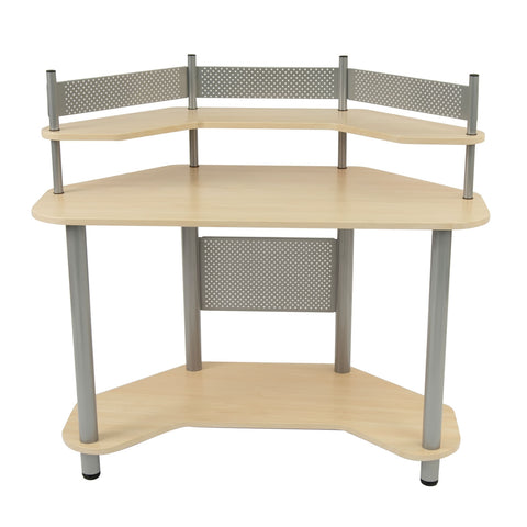 Calico Designs Study Corner Desk - Silver With Maple