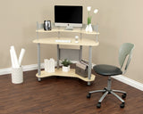 Calico Designs Study Corner Desk - Silver With Maple