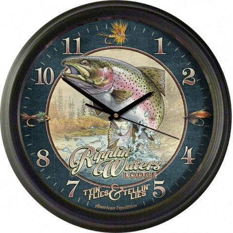 American Expedition Vintage Ripplin Waters Lodge Clock