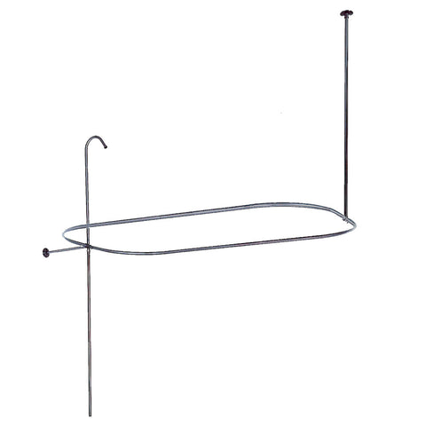 Kingston Brass ABT1040-1 Vintage Oval Shower Riser With Enclosure, Polished Chrome - Polished Chrome