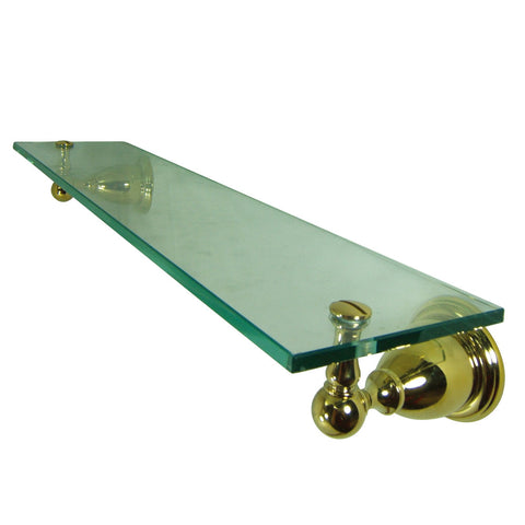 Kingston Brass BA1759PB Heritage Cosmetic Glass Shelf, Polished Brass - Polished Brass