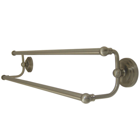 Kingston Brass BA271318SN Milano 18" Dual Towel Bar, Satin Nickel - Satin Nickel