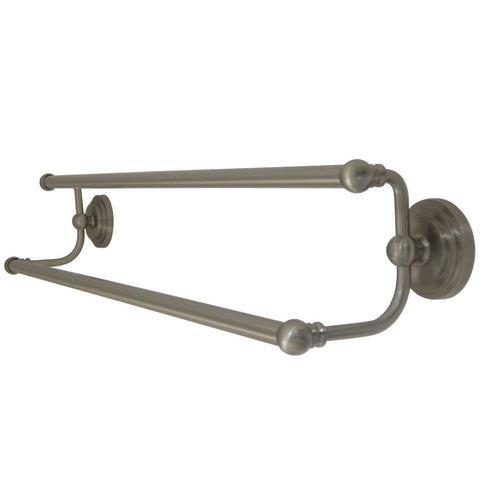 Kingston Brass BA2713SN Milano 24" Dual Towel Bar, Satin Nickel - Satin Nickel